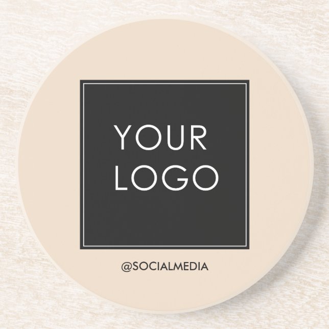 Posavasos Moderno logotipo profesional para empresas Beige (Frente)