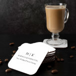 Posavasos Moderno Monograma Minimalista o Agregar logotipo c<br><div class="desc">Modernas Casas Minimalistas. Blanco y negro o elige tus colores personalizados. Perfecto para pequeñas empresas,  marcas de empresas,  comedores,  panaderías,  cafés,  restaurantes y más. Fácil de personalizar con sus iniciales de monograma,  nombre comercial e información,  título de trabajo,  lema o incluso añadir su logotipo o diseño de marca personal.</div>