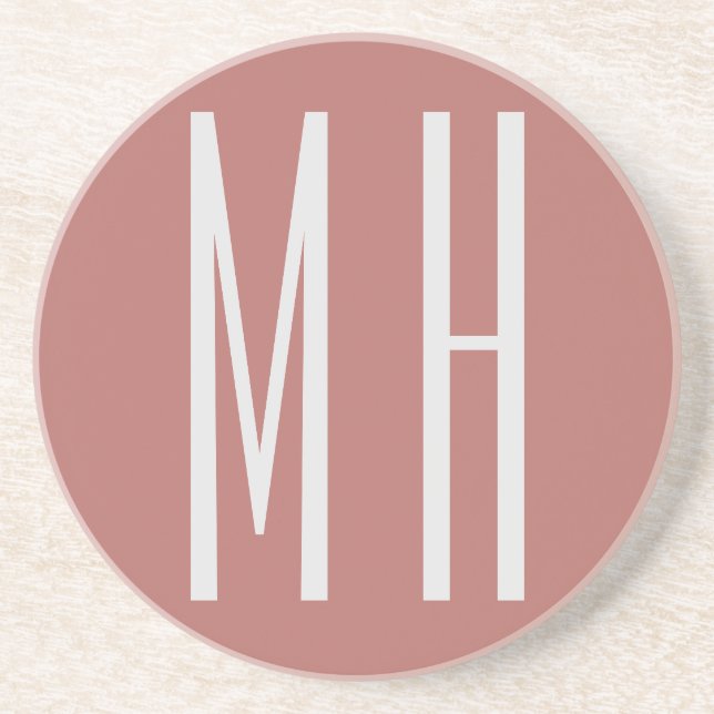 Posavasos Moderno Monograma Profesional Llanto Minimalista (Frente)
