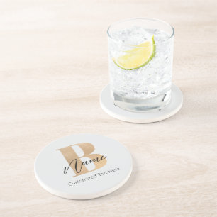 Posavasos Moderno Monogramado Inicial B & Name Personalizado