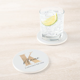 Posavasos Moderno Monogramado inicial K & Name personalizado