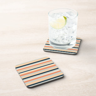 Posavasos Moderno Naranja y banda vertical de la marina pate