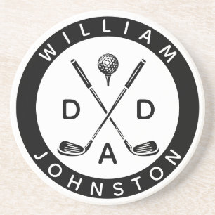 Posavasos Moderno Padre Nombre Personalizado Golf Lover Club