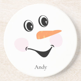 Posavasos Moderno Personalizado lindo sonriente Cara de Snow