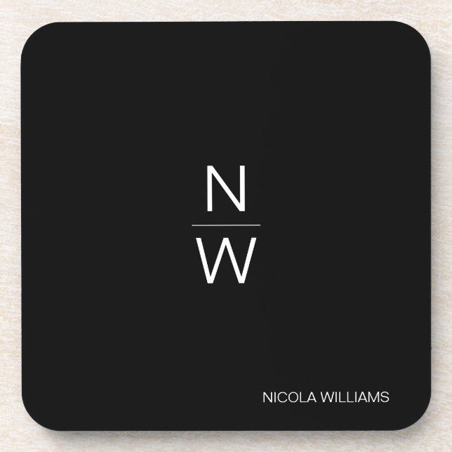 Posavasos Moderno profesional Sencillo Gris Oscuro Minimalis (Frente)