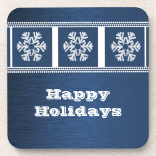 Posavasos Moderno Snowflakes Coaster Set, Azul