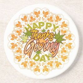 Posavasos Moderno y feliz día de acción de gracias sin probl