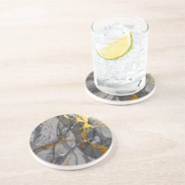 Posavasos Moderno y moderno grafite gris y montaña rusa de o
