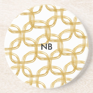 Posavasos modernos chic de círculo de garabato de 