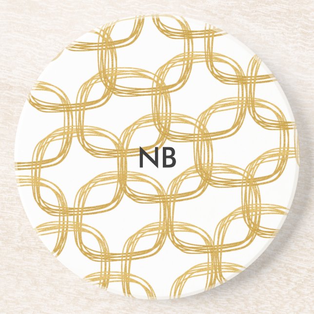 Posavasos modernos chic de círculo de garabato de  (Frente)