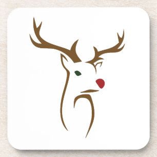 Posavasos Modernos Navidades de arte de la línea de ciervos 