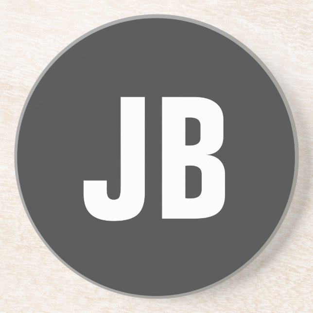 Posavasos Modesto sencillo y sencillo negrita con iniciales  (Frente)