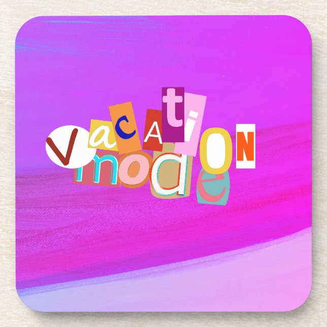 Posavasos Modo de Vacaciones Retro Estilo Playa  (Frente)