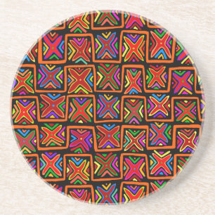 Posavasos Mola tribal Kuna - Verificación Roja