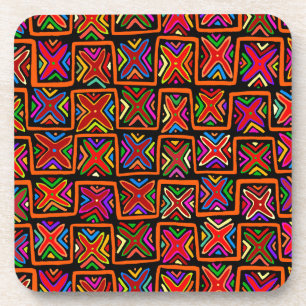 Posavasos Mola tribal Kuna - Verificaciónes rojas