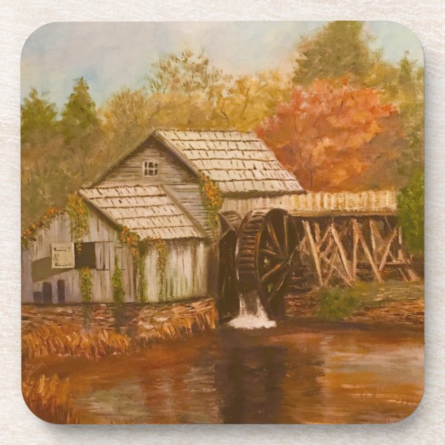 Posavasos Molino antiguo en otoño (Frente)