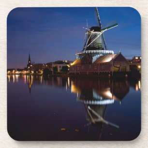 Posavasos Molino de viento Leidschendam con reflexión noctu