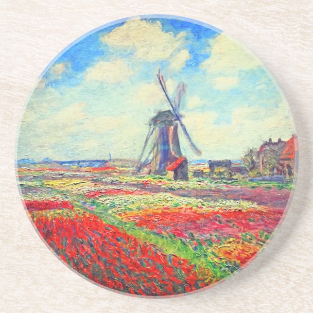 Posavasos Molino de viento Monet Tulips (Frente)