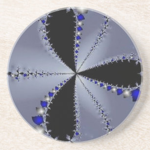 Posavasos Molino eólico azul y plateado