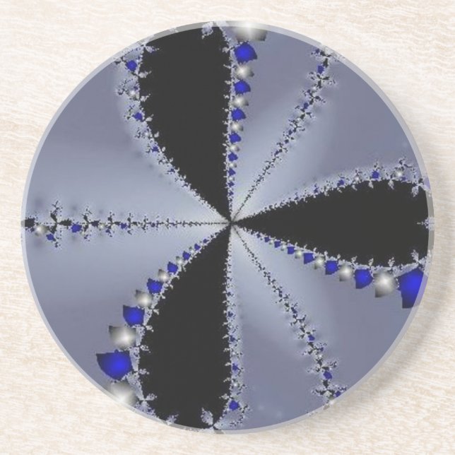 Posavasos Molino eólico azul y plateado (Frente)