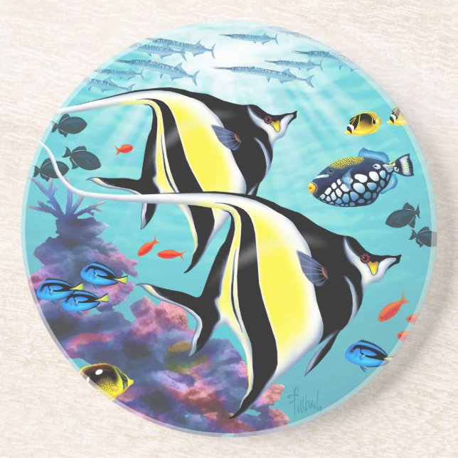 Posavasos Molokini Cove Hawaiian Angel Fish Tropical (Frente)