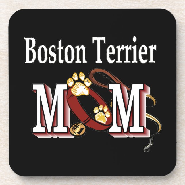 Posavasos MOM del perro del terror de Boston (Frente)