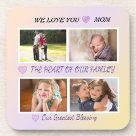 Posavasos Mom's Love - Pastel 4 Photo Tribute