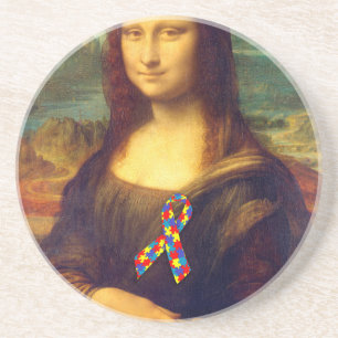Posavasos Mona Lisa Con Cinta De Rompecabezas