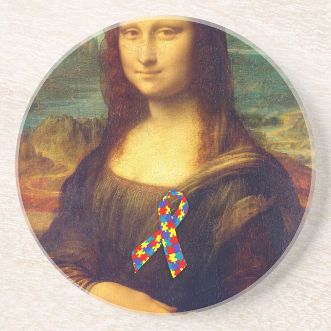Posavasos Mona Lisa Con Cinta De Rompecabezas (Frente)