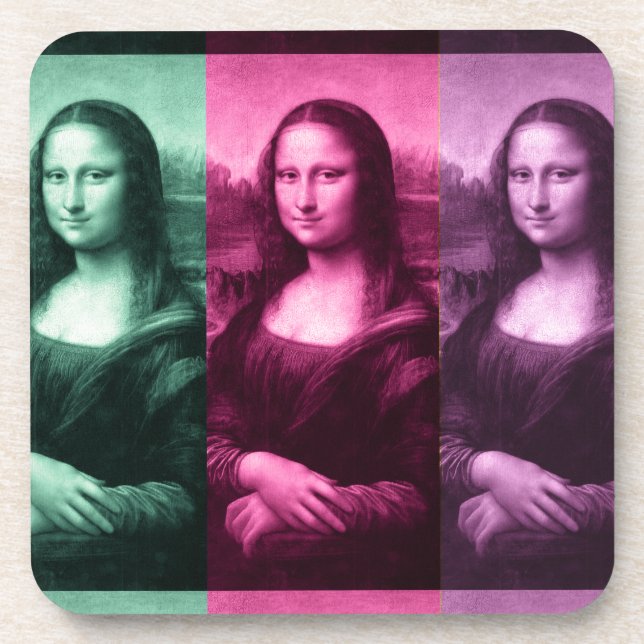 Posavasos Mona Lisa Púrpura Rosa Verde (Frente)