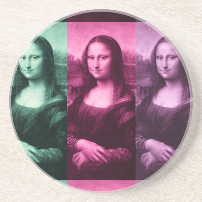 Posavasos Mona Lisa Púrpura Rosa Verde (Frente)