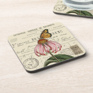 Posavasos Monarca vintage mariposa y juego de escoria de doc