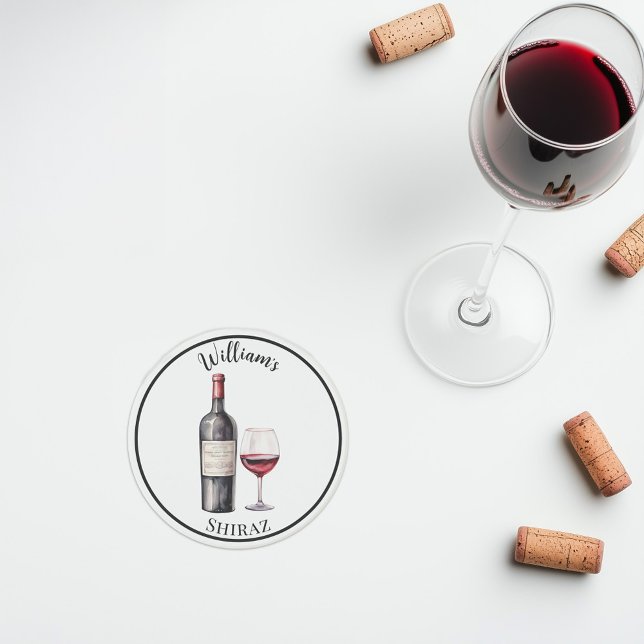 Posavasos Monasterio de Amante del Vino Rojo - Vino Personal (Personalised red wine stone coaster)