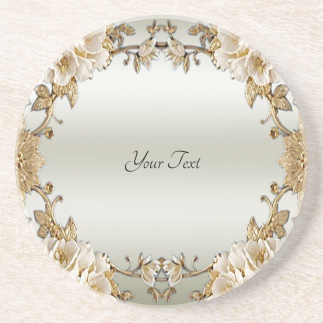 Posavasos Monasterio de Arenisca de Flores Blancas Ornadas D (Frente)