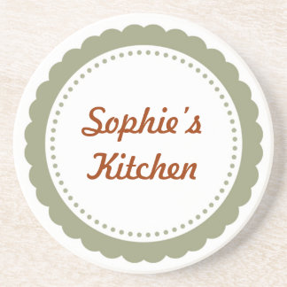 Posavasos Monasterio de cocina personalizado de vieiras verd