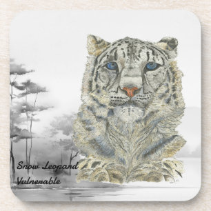 Posavasos Monasterio de Leopardo de Nieve Pintada a Mano en