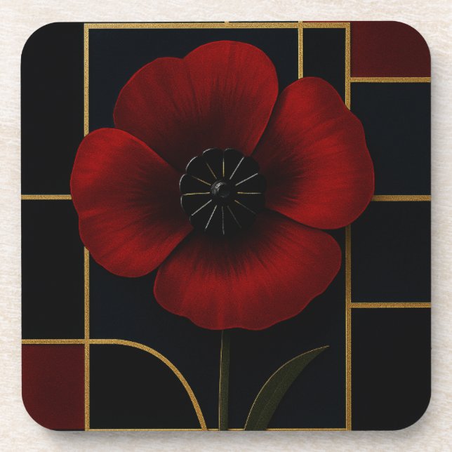 Posavasos Monasterio de plástico de California PoppyHard (Frente)