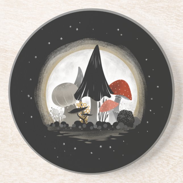 Posavasos Monastre de la Luna de Cosecha de champiñones - Ci (Frente)
