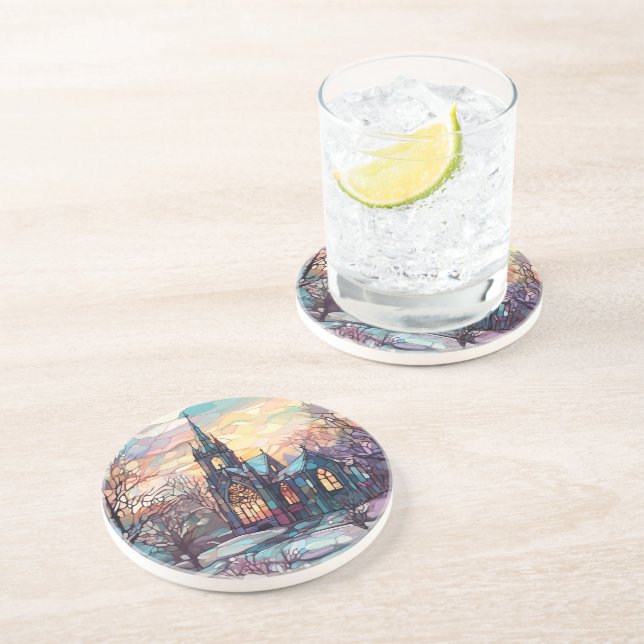 Posavasos Monastre de piedra arenisca de la Iglesia del Vidr (Lado)