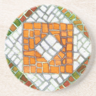 Posavasos Monastre de piedra arenisca redonda MOSAIC AUTUMN