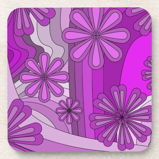 Posavasos Monastre de plástico violeta dura (Frente)