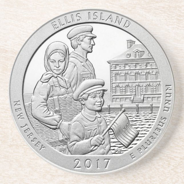 POSAVASOS MONEDA DE LA ISLA DE ELLIS (Frente)