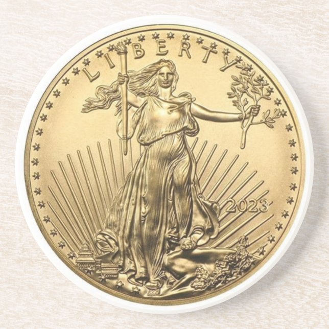 Posavasos Moneda de oro de Águila Americana (Frente)