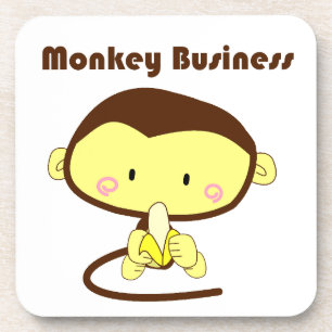 Posavasos Monkey Business Brown y Personalizado de chimpancé