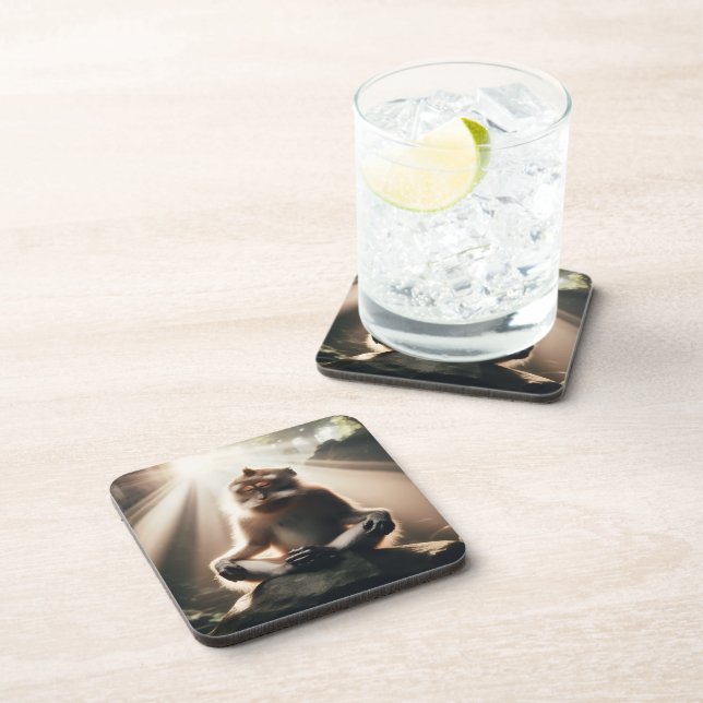 Posavasos Monkey Monk Beverage Coaster (Lado Derecho)