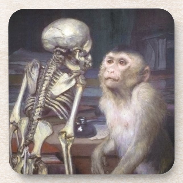 Posavasos Mono antes del esqueleto (Frente)