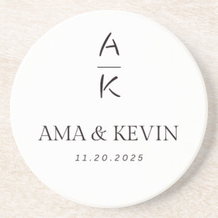 Posavasos Mono Boda elegante y personalizado - Personalizado