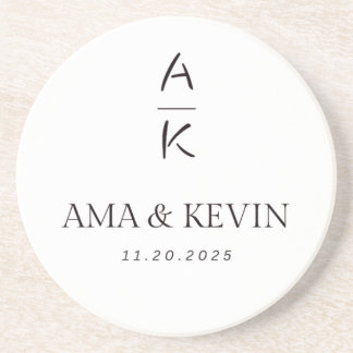 Posavasos Mono Boda elegante y personalizado - Personalizado