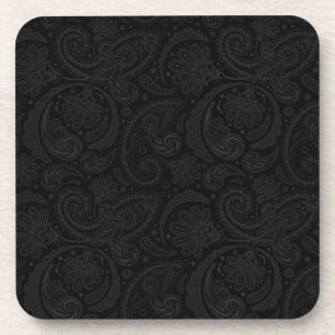 Posavasos Mono patrón de paisley negro lindo
