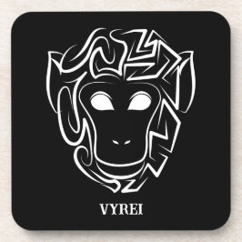 Posavasos Mono tribal blanco y negro